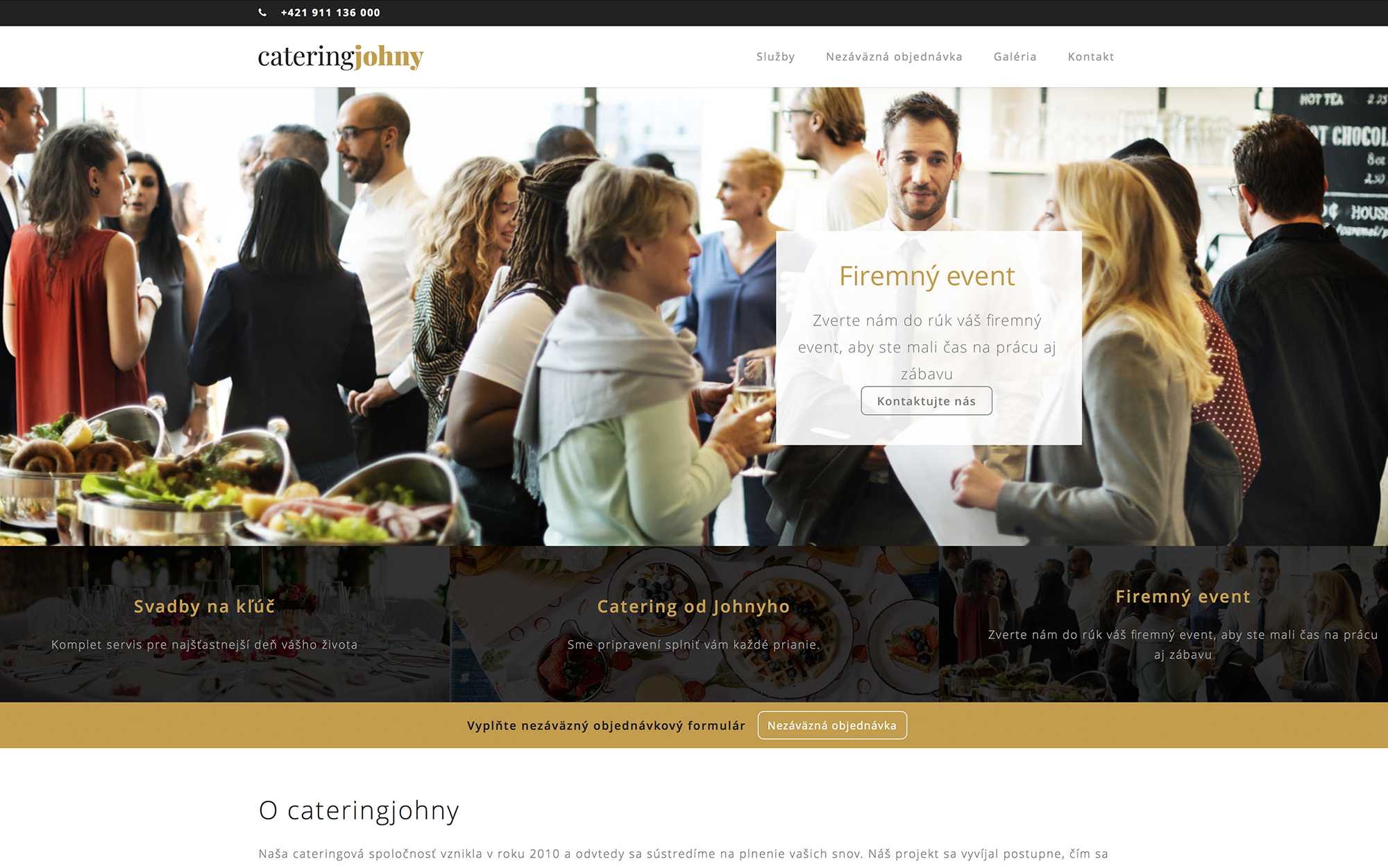 Návrh webdizajnu pre spoločnosť Catering Johny