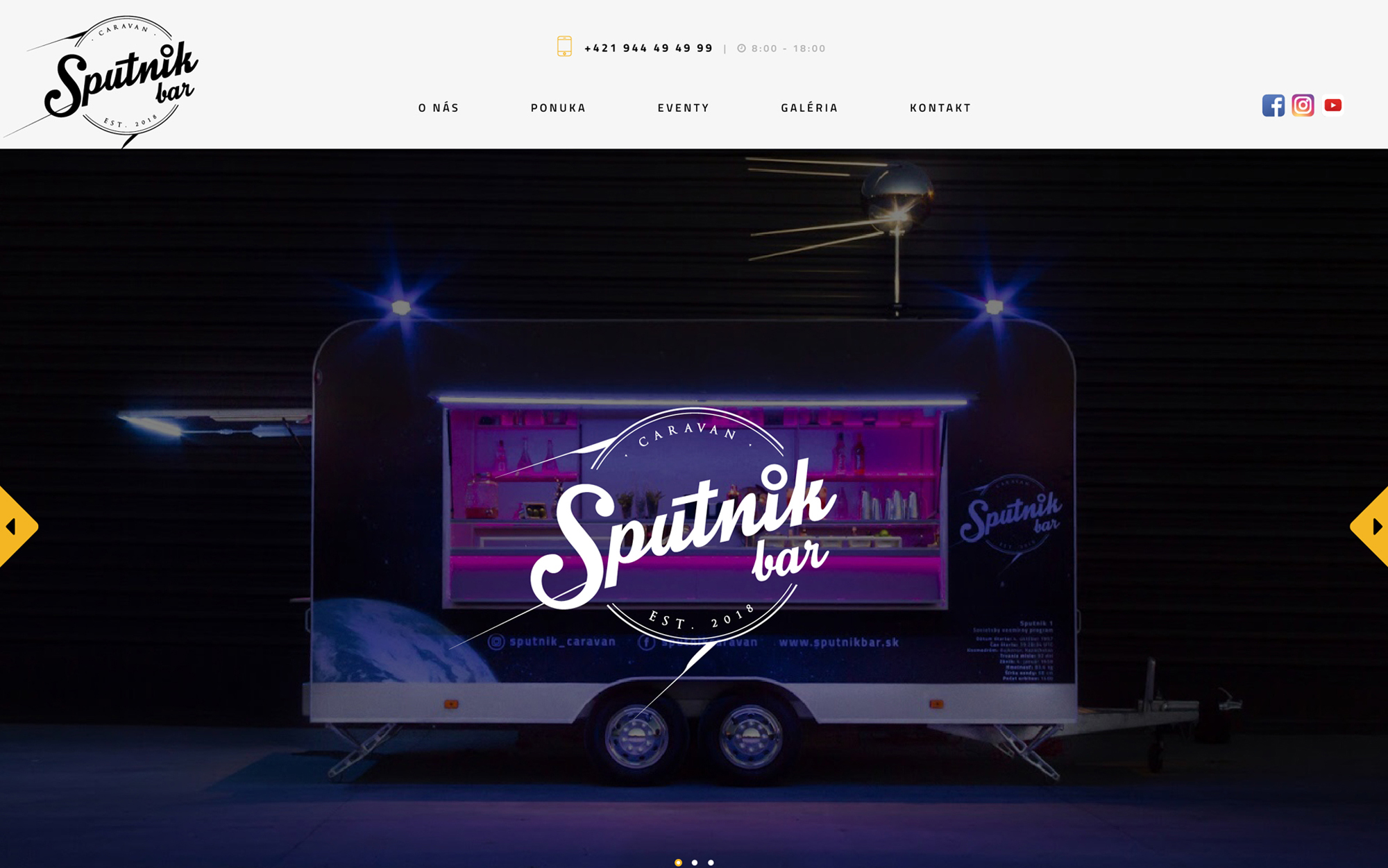 Návrh webdizajnu pre Sputnik Bar Caravan